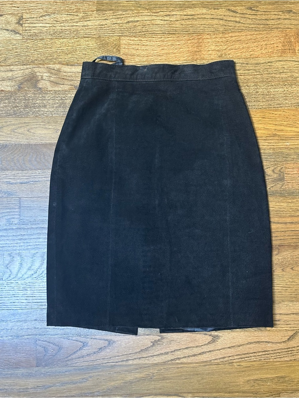 Vintage Classic Suede Black Women's Pencil Skirt